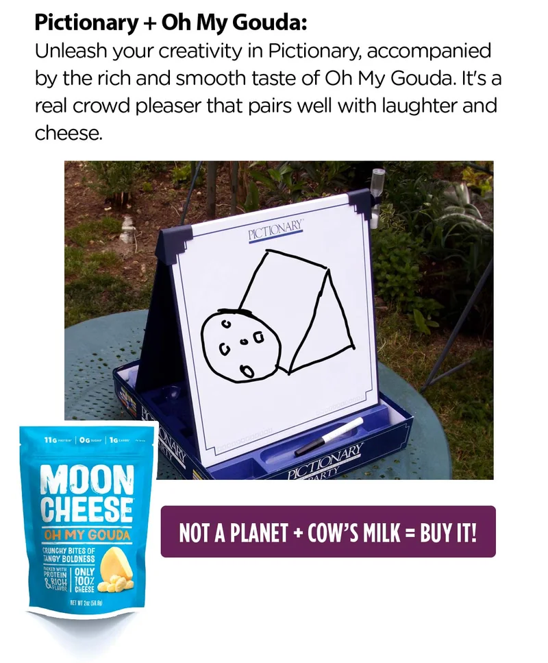 Moon Cheese | Pictionary + Oh My Gouda | A Planetary Body + Cow's Milk - Buy It