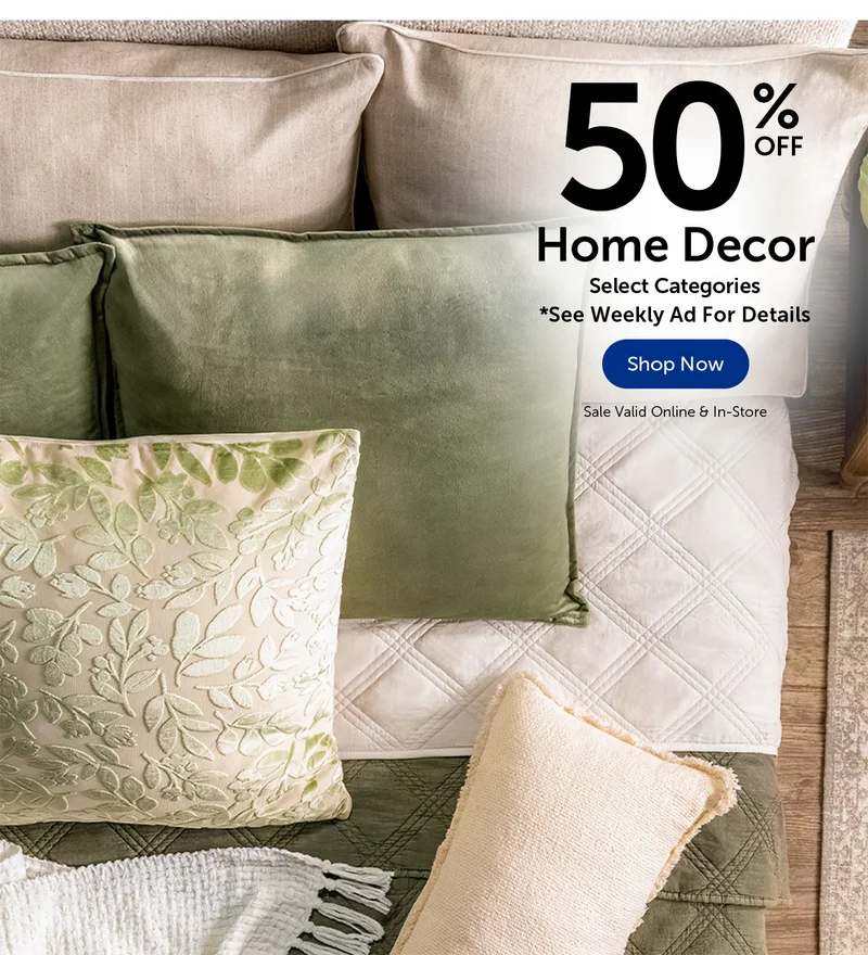50% Off Home Decor - Select Categories