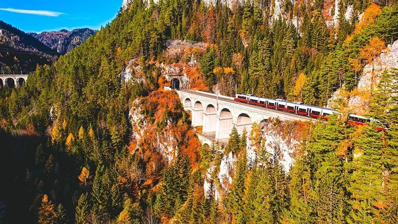 Image description: Semmering Railway in Austria in the fall.