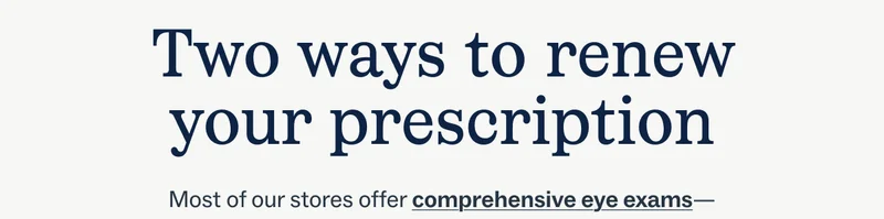 Comprehensive eye exams