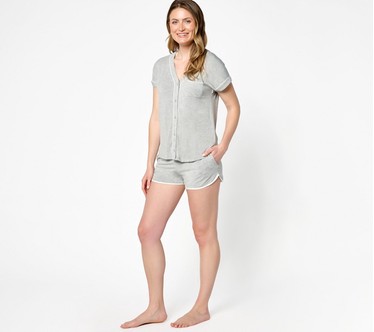 Barefoot Dreams Malibu Collection Soft Jersey Piped Lounge Set