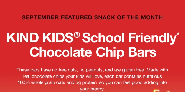 KIND Kids School Friendly Chocolate Chip Bars