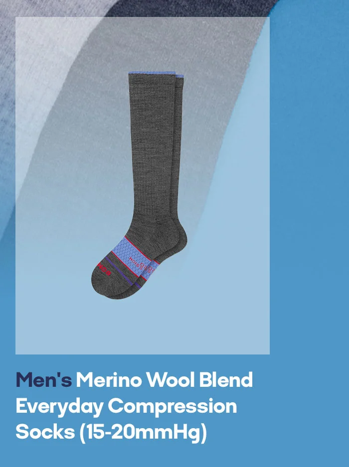 Men's Merino Wool Blend Everyday Compression Socks (15-20mmHg)