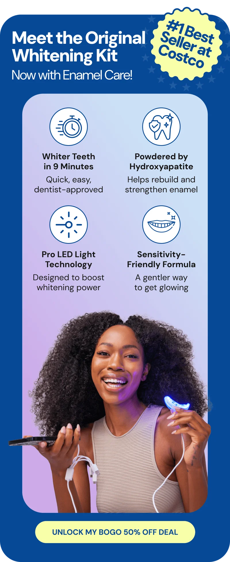 Meet the Original Whitening Kit Now with Enamel Care!