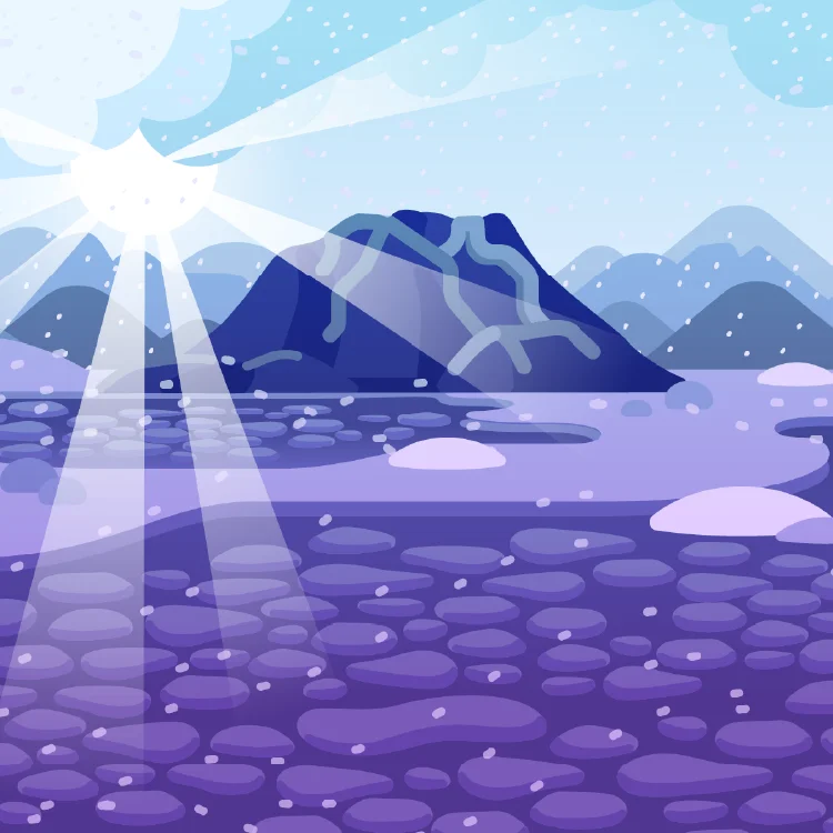 Illustration of the icy, devastating aftermath