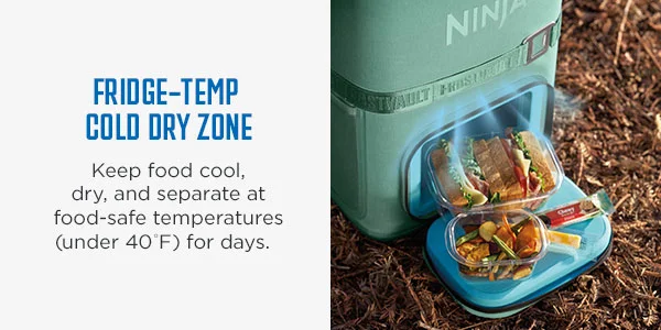 Fridge-Temp Cold Dry Zone-- Keep food cool, dry and seprate at food safe temperatures (under 40 degrees Fahrenheit) for days.