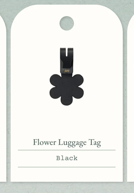 Flower Luggage Tag Black