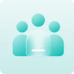 Teal resource allocation icon