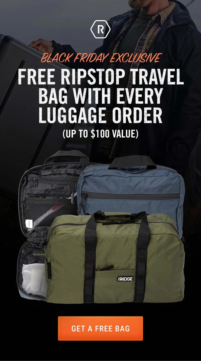 Black Friday Exclusive: Free Ripstop Travel Bag With Every Luggage Order