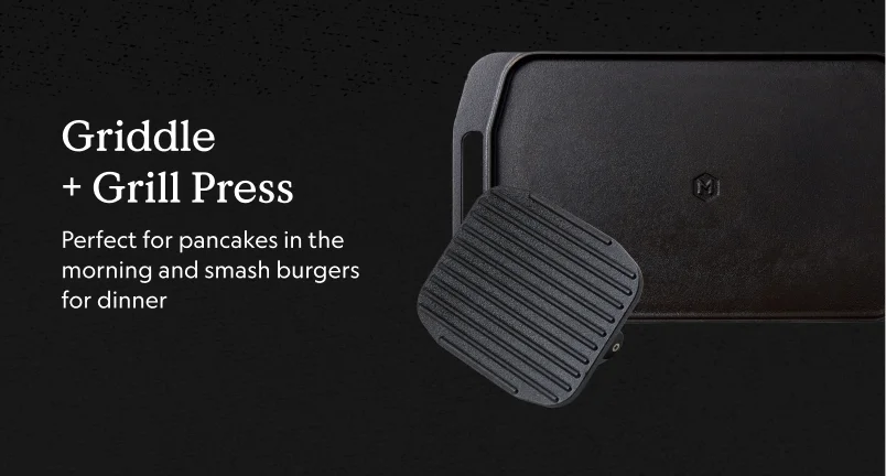 Cast Iron Reversible Griddle & Grill Press
