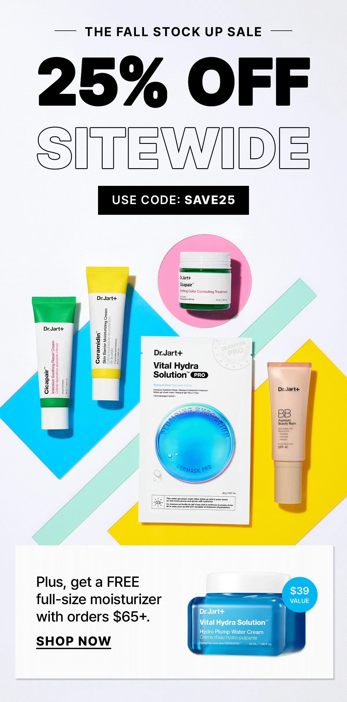 Calling all sensitive skin types. Get 3 free Cicapair full sizes with orders $65+.