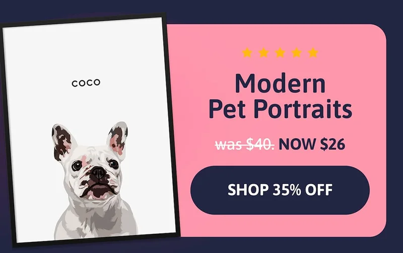 Modern pet portraits. Was $40. NOW $26.