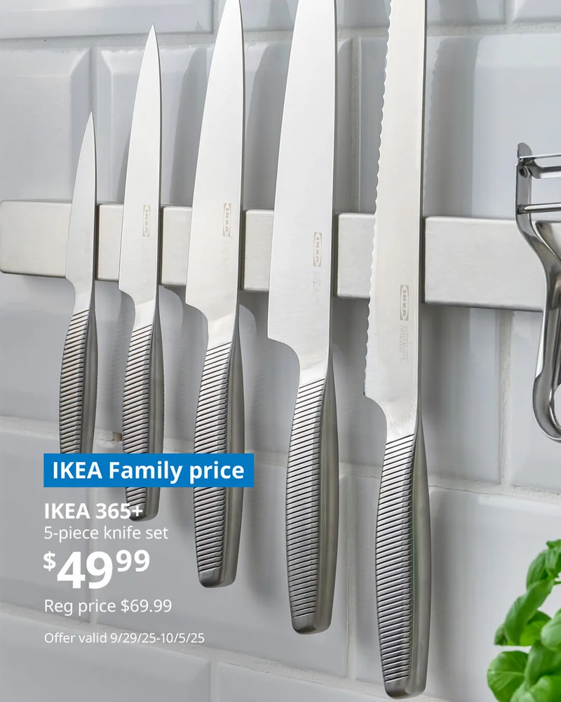 IKEA 365+ 5-piece knife set $49.99