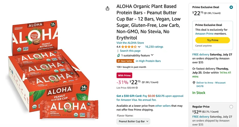 Select ALOHA 12-packs for $23 on Amazon