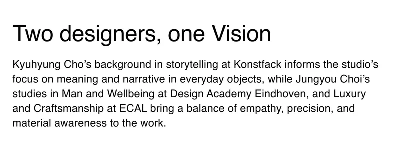 Two designers, one Vision