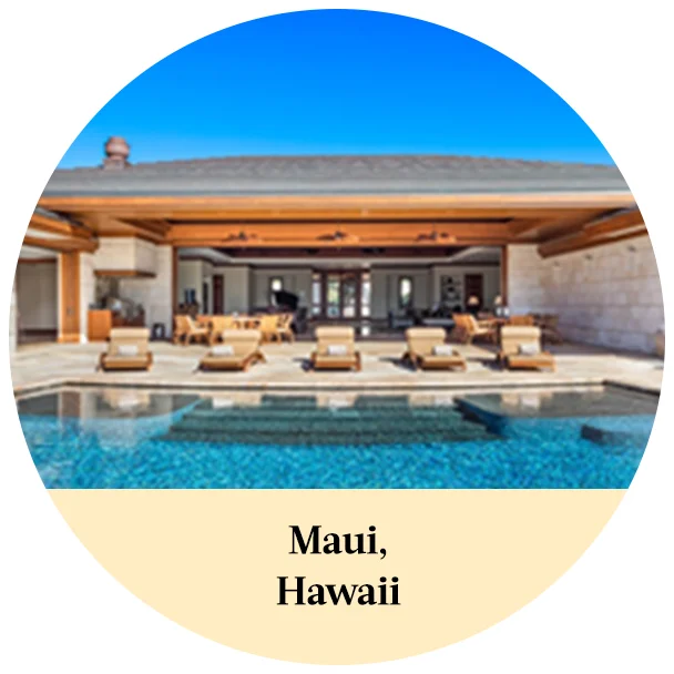 Unwind in a luxurious oceanfront villa with open-air breezes in Maui, Hawaii.