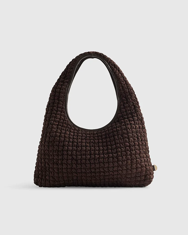 Womens Brown Scrunch Slouch Shoulder Bag