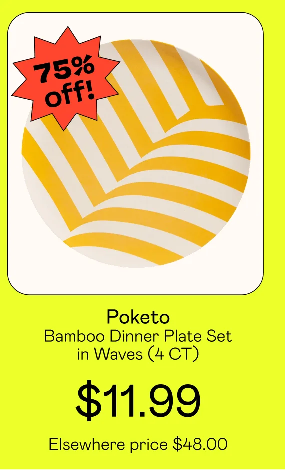 Bamboo Dinner Plate Set in Waves (4 CT)