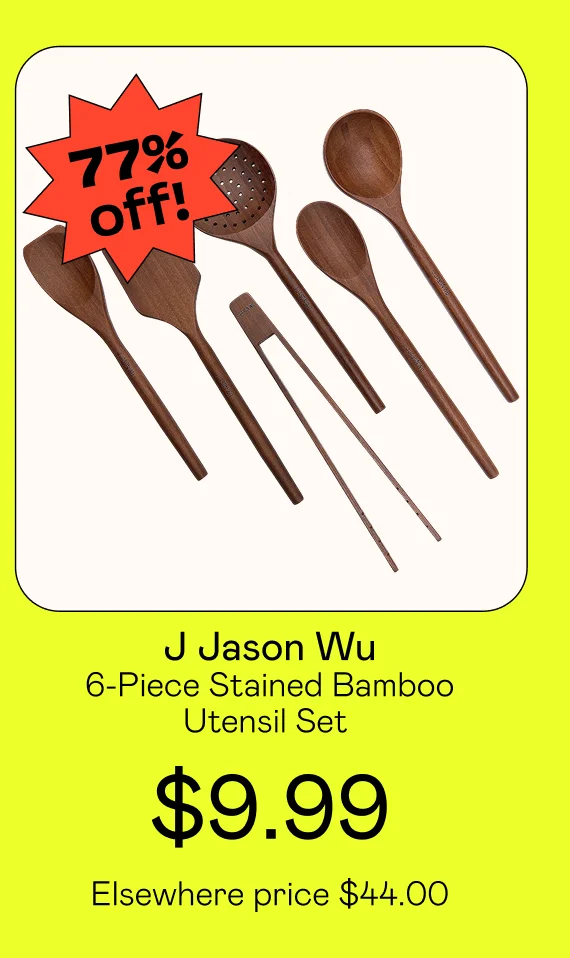 6-Piece Stained Bamboo Utensil Set Utensil Set