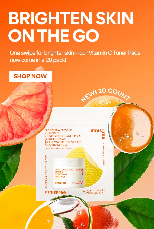 Green Tea Enzyme Vitamin C Brightening Toner Pads - 20 count