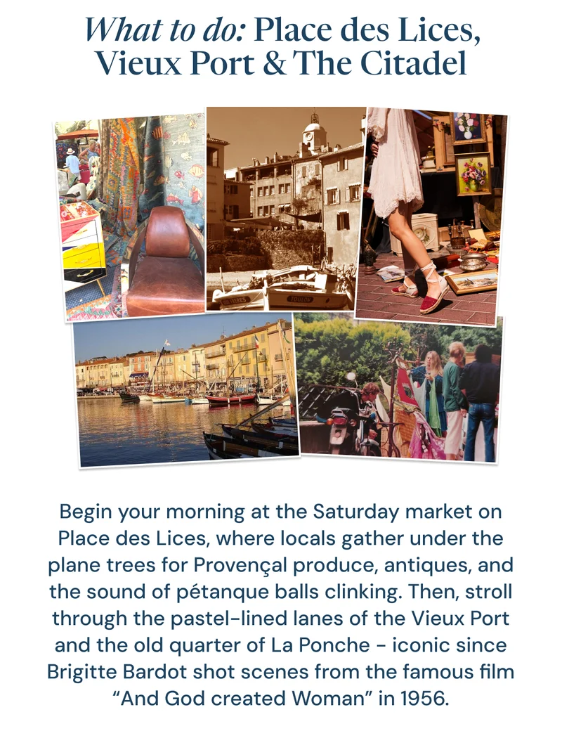 What to do: Place des Lices, Vieux Port & The Citadel