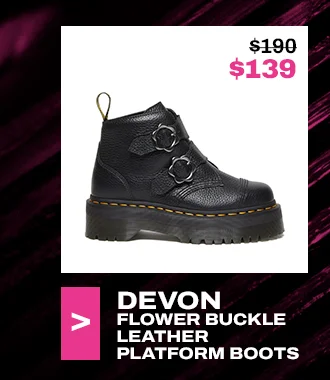 Devon Flower Buckle Leather Platform Boots