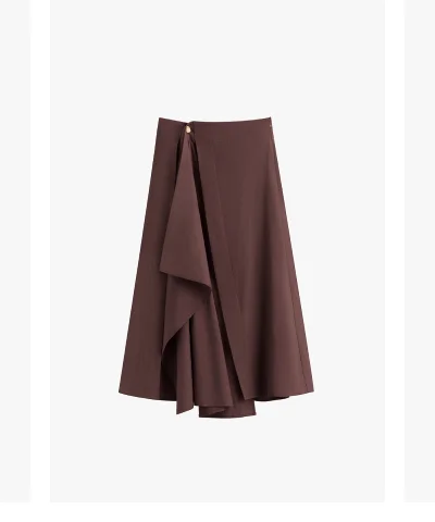 Linen Wrap Skirt Coffee