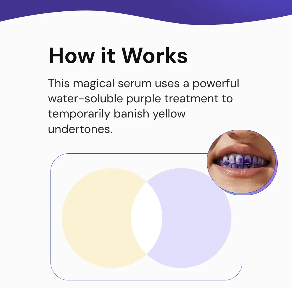How it Works: This magical serum uses a powerful water-soluble purple treatment to temporarily banish yellow undertones.
