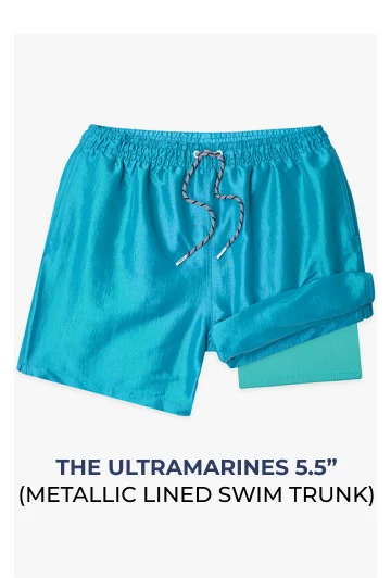 Metallic Lined Swim Trunk: The Ultramarines 5.5"