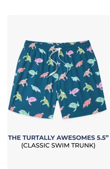 Classic Swim Trunk: The Turtally Awesomes 5.5"