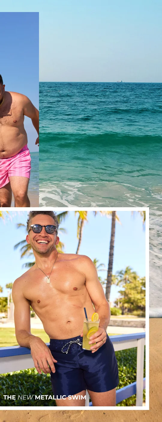 NEW METALLIC SWIM TRUNKS