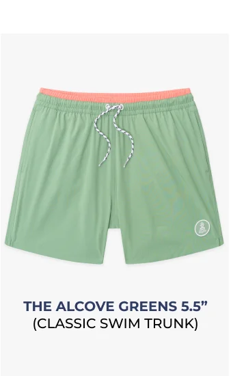 Classic Swim Trunk: The Alcove Greens 5.5"