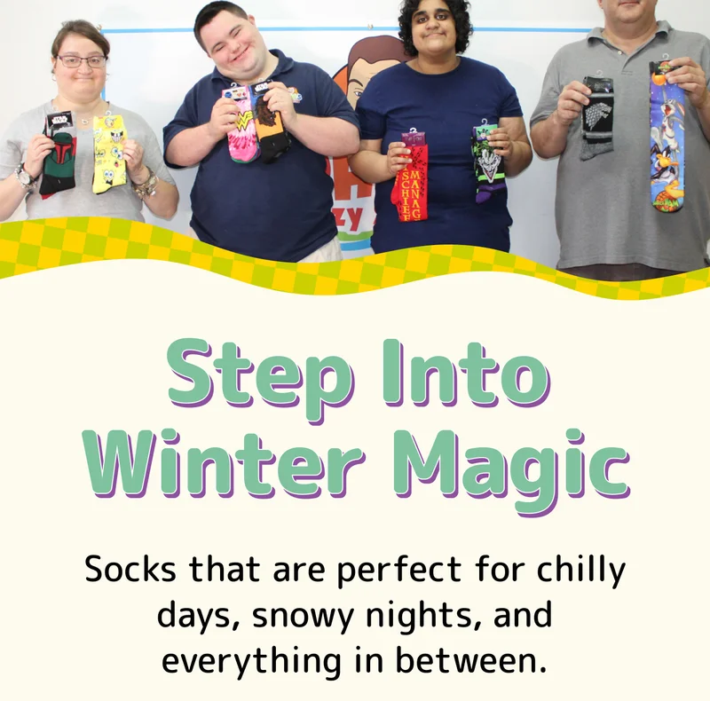 Step Into Winter Magic Socks that are perfect for chilly days, snowy nights, and everything in between.