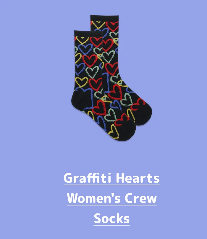 Graffiti Hearts Women's Crew Socks