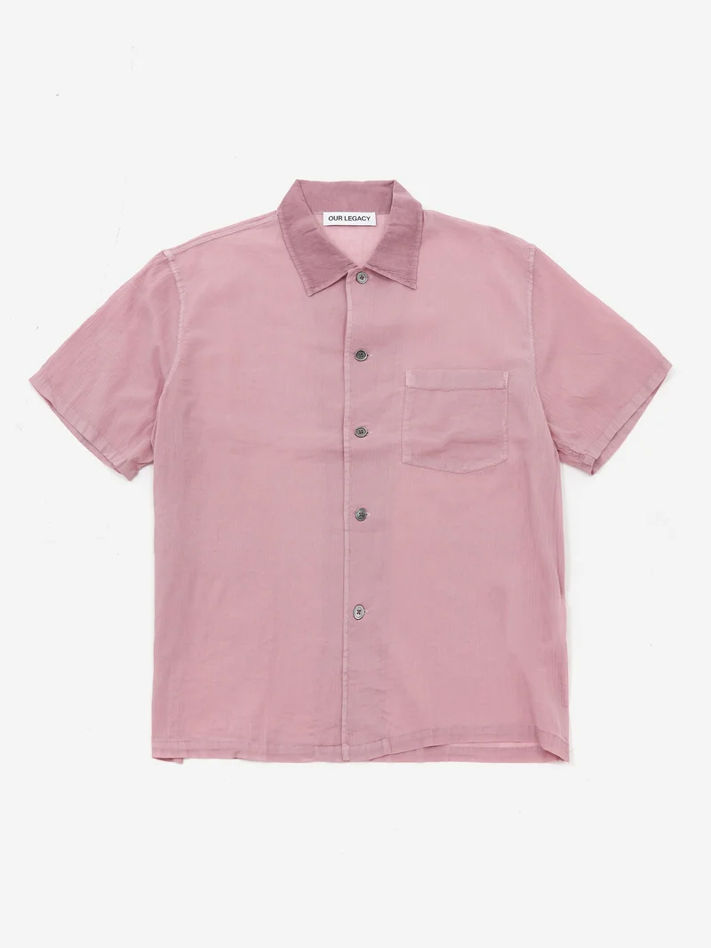 Image of Our Legacy Box Shirt Shortsleeve - Dusted Lilac Coated Voile