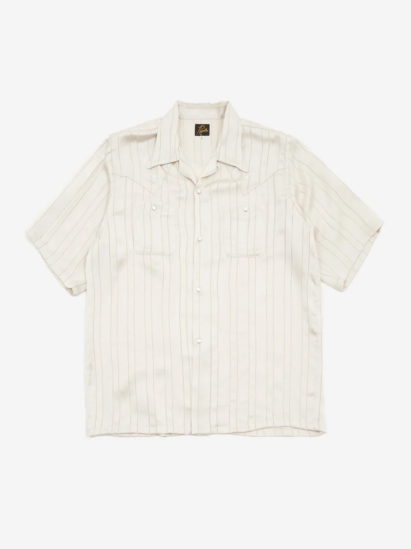Image of Needles Short Sleeve Cowboy One-Up Shirt - Georgette Beige