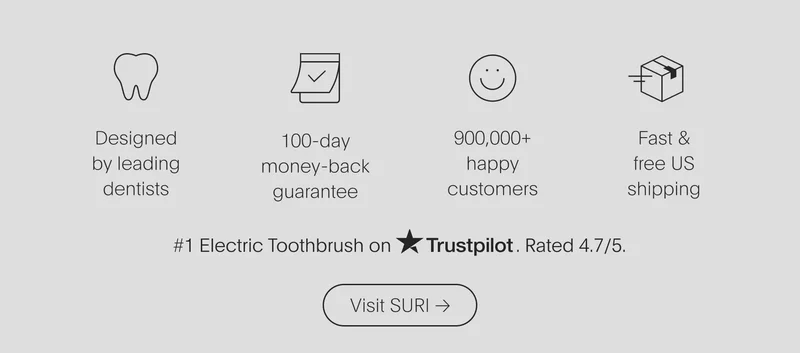 designed by leading dentists | 100-day money-back guarantee | 900,000+ happy customers | fast & free us shipping - visit suri