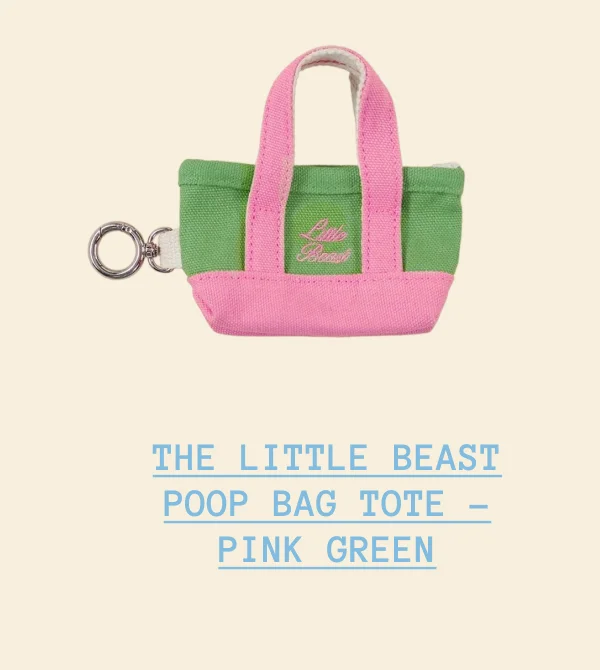 The Little Beast Poop Bag Tote - Pink Green