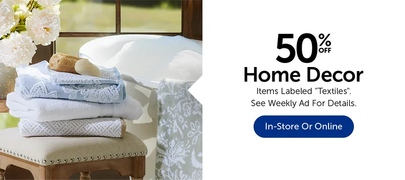 50% Off Home Decor - Items Labeled Textiles