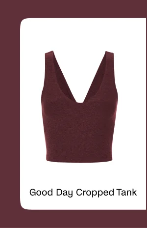 Spacedye Good Day Cropped Tank in Midnight Burgundy Heather