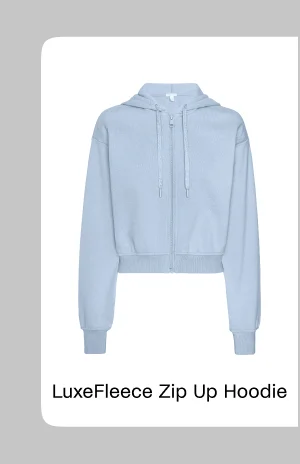 LuxeFleece Zip Up Hoodie in Blue Zen