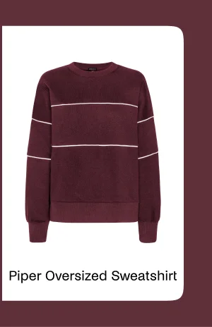 LuxeFleece Piper Oversized Sweatshirt in Dark Cherry