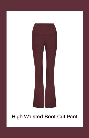 Spacedye High Waisted Practice Pocket Bootcut Pant in Midnight Burgundy Heather