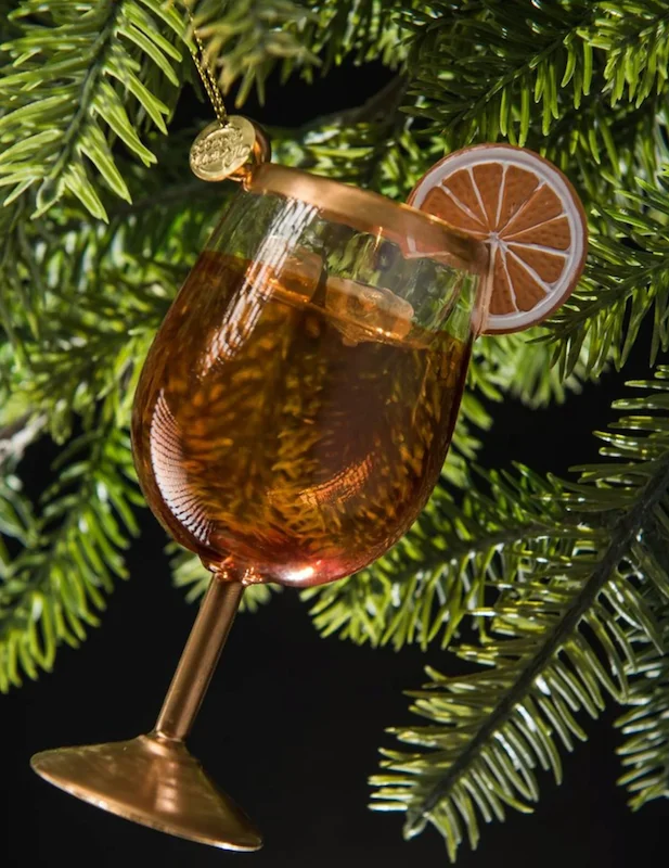 A spritz cocktail ornament