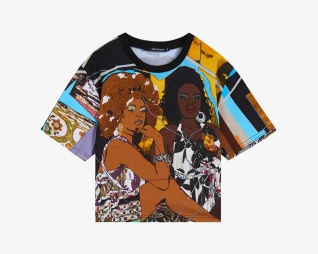 A T-shirt depicting two women
