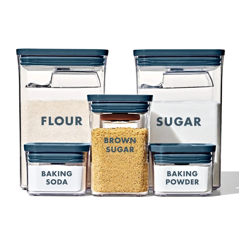 Image of 8-Piece Prelabeled Baking POP Container Set – Storm Blue