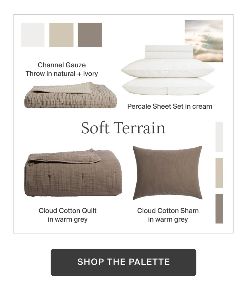 Cream, natural and warm grey. Shop the palette.