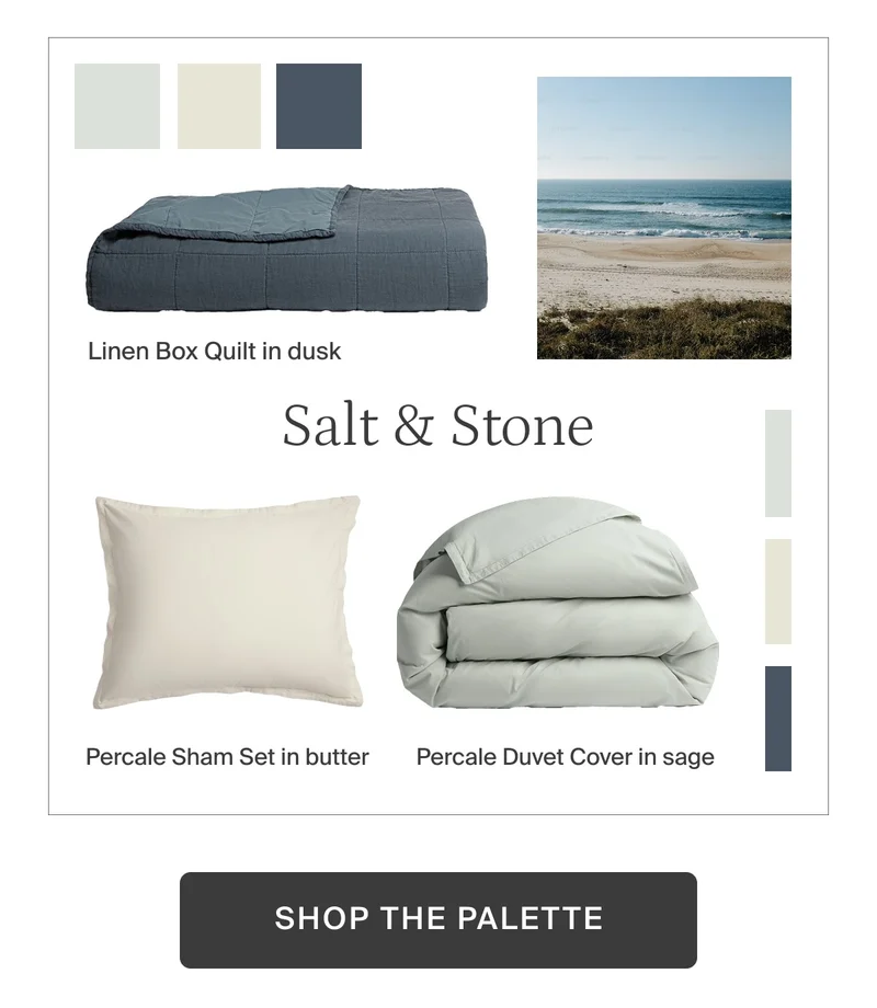 Sage, Butter and Dusk. Shop the palette.