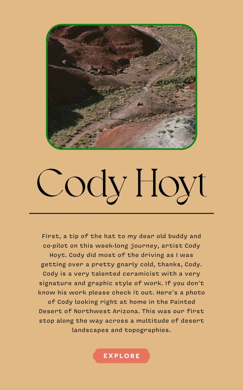 Cody Hoyt in the Painted Desert