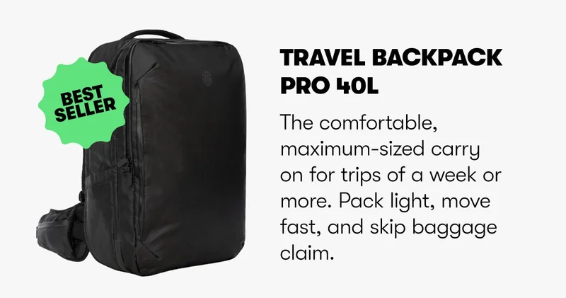Shop Our Best Seller: Travel Backpack Pro 40L